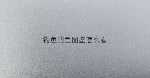 钓鱼的鱼图鉴怎么看(钓的鱼照片)