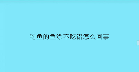 钓鱼的鱼漂不吃铅怎么回事(鱼漂不吃水)