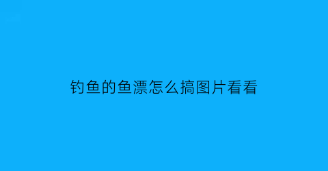 “钓鱼的鱼漂怎么搞图片看看(钓鱼漂怎么用)