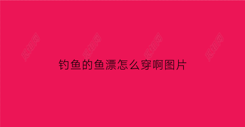 钓鱼的鱼漂怎么穿啊图片(钓鱼用漂的基本原则)