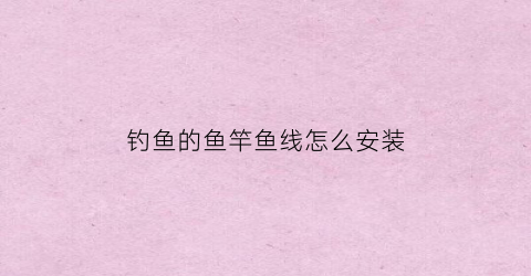 钓鱼的鱼竿鱼线怎么安装(鱼竿线怎么安装视频教程)
