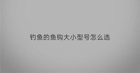 钓鱼的鱼钩大小型号怎么选(鱼钩大小选择)