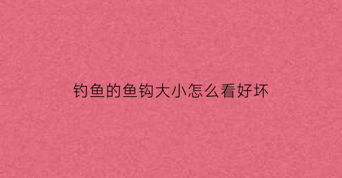 钓鱼的鱼钩大小怎么看好坏(钓鱼的鱼钩大小怎么看好坏图片)