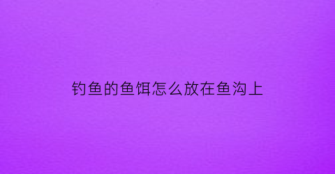 钓鱼的鱼饵怎么放在鱼沟上(鱼饵要怎么挂在钩上)