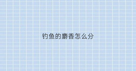 钓鱼的麝香怎么分(麝香钓鱼有什么奇效吗)