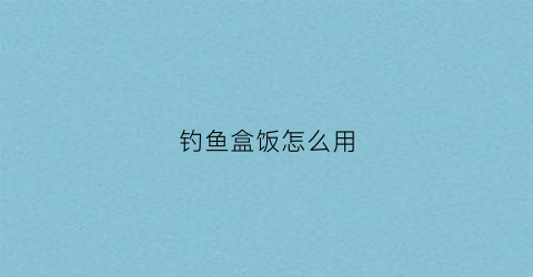 钓鱼盒饭怎么用(钓鱼盒饭钩如何自制)
