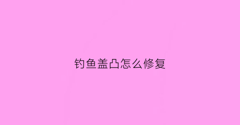 钓鱼盖凸怎么修复(钓箱盖加固)