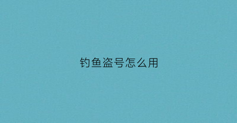 钓鱼盗号怎么用(钓鱼盗号链接源码)