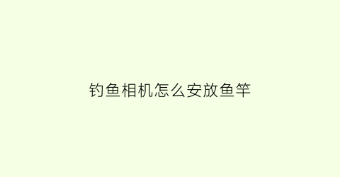 钓鱼相机怎么安放鱼竿(钓鱼自拍摄像机)
