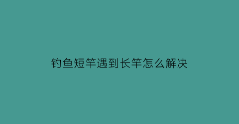 “钓鱼短竿遇到长竿怎么解决(长竿短线钓到大鱼怎么办)