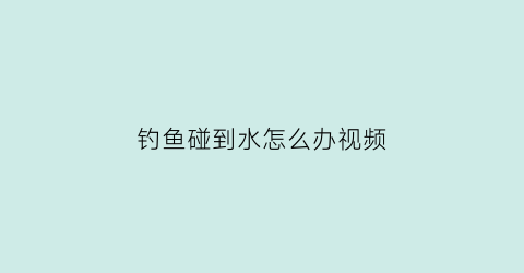 钓鱼碰到水怎么办视频(钓鱼碰到水怎么办视频讲解)