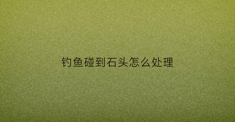 钓鱼碰到石头怎么处理(钓鱼钩到石头)