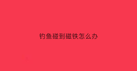 钓鱼碰到磁铁怎么办(钓鱼碰到磁铁怎么办呢)