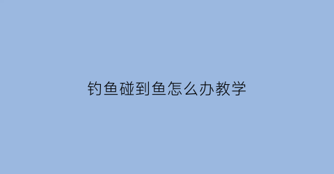 钓鱼碰到鱼怎么办教学(钓鱼碰见蛇是好事还是坏事)