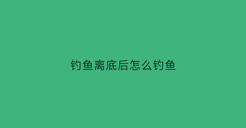 钓鱼离底后怎么钓鱼(钓鱼离底后怎么钓鱼呢)