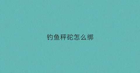 钓鱼秤砣怎么绑(钓鱼秤砣在什么位置)