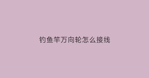 钓鱼竿万向轮怎么接线(鱼竿万向节的头怎么绑)