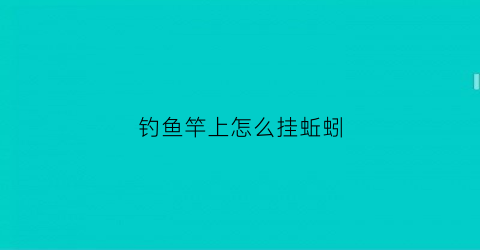 钓鱼竿上怎么挂蚯蚓(怎么挂鱼饵蚯蚓)