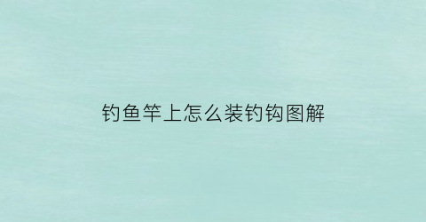 钓鱼竿上怎么装钓钩图解