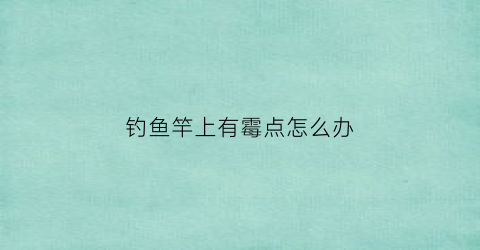 钓鱼竿上有霉点怎么办(鱼竿发霉了怎么拯救)