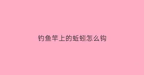 钓鱼竿上的蚯蚓怎么钩(手竿蚯蚓钓鱼怎么调漂)
