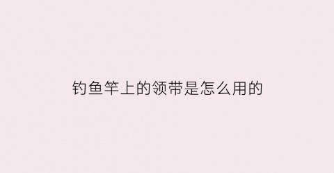 钓鱼竿上的领带是怎么用的(鱼竿上的绑带怎么绑呀)