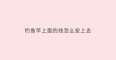 钓鱼竿上面的线怎么安上去(钓鱼竿的线头怎么绑)