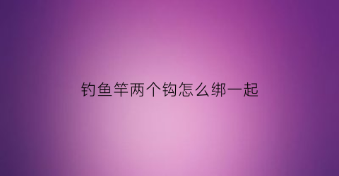 钓鱼竿两个钩怎么绑一起(两个鱼竿钓鱼)