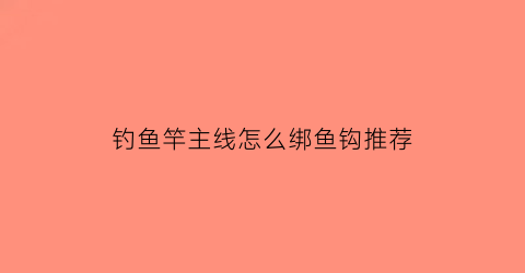 钓鱼竿主线怎么绑鱼钩推荐(钓鱼竿主线怎么绑鱼钩推荐视频)