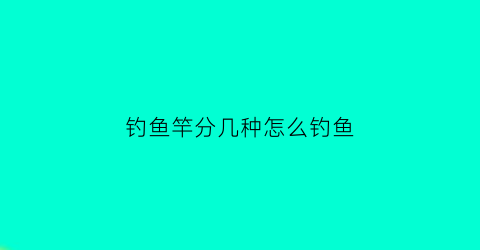 钓鱼竿分几种怎么钓鱼(钓鱼竿分几种怎么钓鱼最好)
