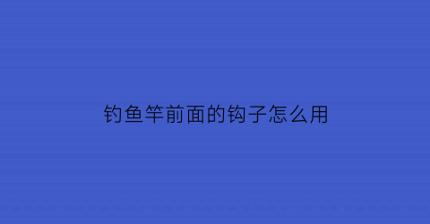 钓鱼竿前面的钩子怎么用(鱼竿前面的绳怎么绑鱼线)
