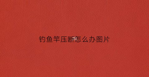 钓鱼竿压断怎么办图片(钓鱼竿压断怎么办图片)
