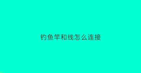 钓鱼竿和线怎么连接(鱼竿和线怎么系)