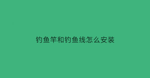 钓鱼竿和钓鱼线怎么安装(钓鱼竿安装鱼线视频)