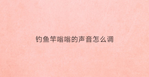 钓鱼竿嗡嗡的声音怎么调