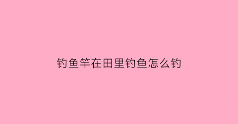 钓鱼竿在田里钓鱼怎么钓(竿竿田里中放猜字谜)