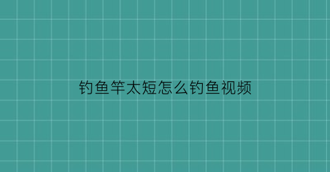 “钓鱼竿太短怎么钓鱼视频(鱼杆太短)