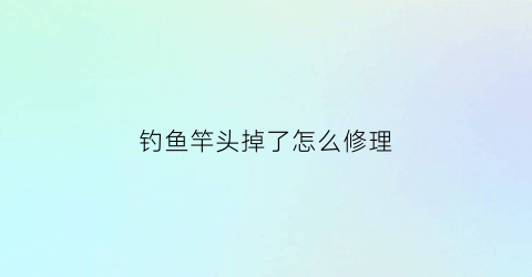 钓鱼竿头掉了怎么修理(钓鱼竿头掉了怎么修理图解)