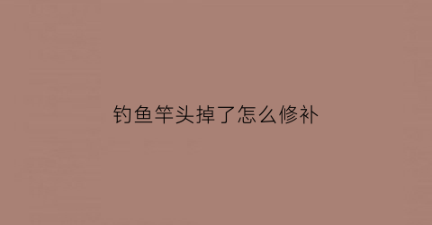 钓鱼竿头掉了怎么修补(钓鱼竿头掉了怎么修补图解)