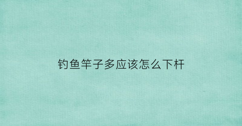 “钓鱼竿子多应该怎么下杆(钓鱼竿如何)