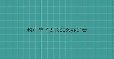 钓鱼竿子太长怎么办好看