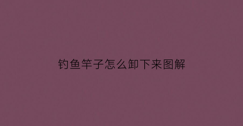 钓鱼竿子怎么卸下来图解(鱼竿怎么卸掉)