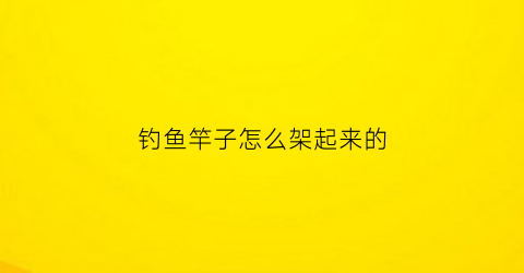 钓鱼竿子怎么架起来的(鱼竿怎么架竿最舒服)