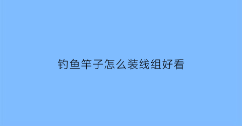 “钓鱼竿子怎么装线组好看(钓鱼竿安装鱼线视频)