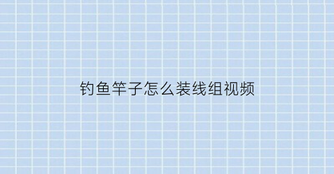 钓鱼竿子怎么装线组视频(钓鱼竿怎么装线图解)