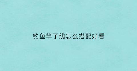 钓鱼竿子线怎么搭配好看(鱼竿子线是哪个位置)