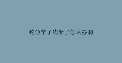 钓鱼竿子线断了怎么办啊(鱼竿主线断了怎么打结)