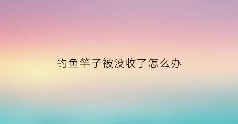 钓鱼竿子被没收了怎么办