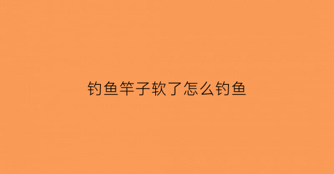 钓鱼竿子软了怎么钓鱼(鱼竿太软了)