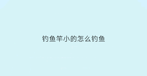 钓鱼竿小的怎么钓鱼(竿止太小会不会伤鱼竿)